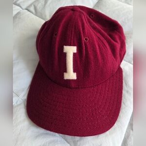IU Indiana Hoosiers Red Maroon Wool Cap with Cream Letter 'I'